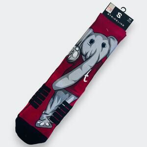 Alabama Crimson Tide Socks Big Al Strideline M/L Mens 8-12 Full Sub Poly Blend
